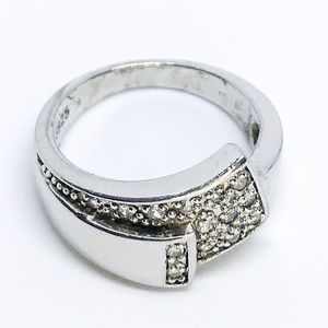 NEW 14K White Gold on Sterling Silver Unique Ring